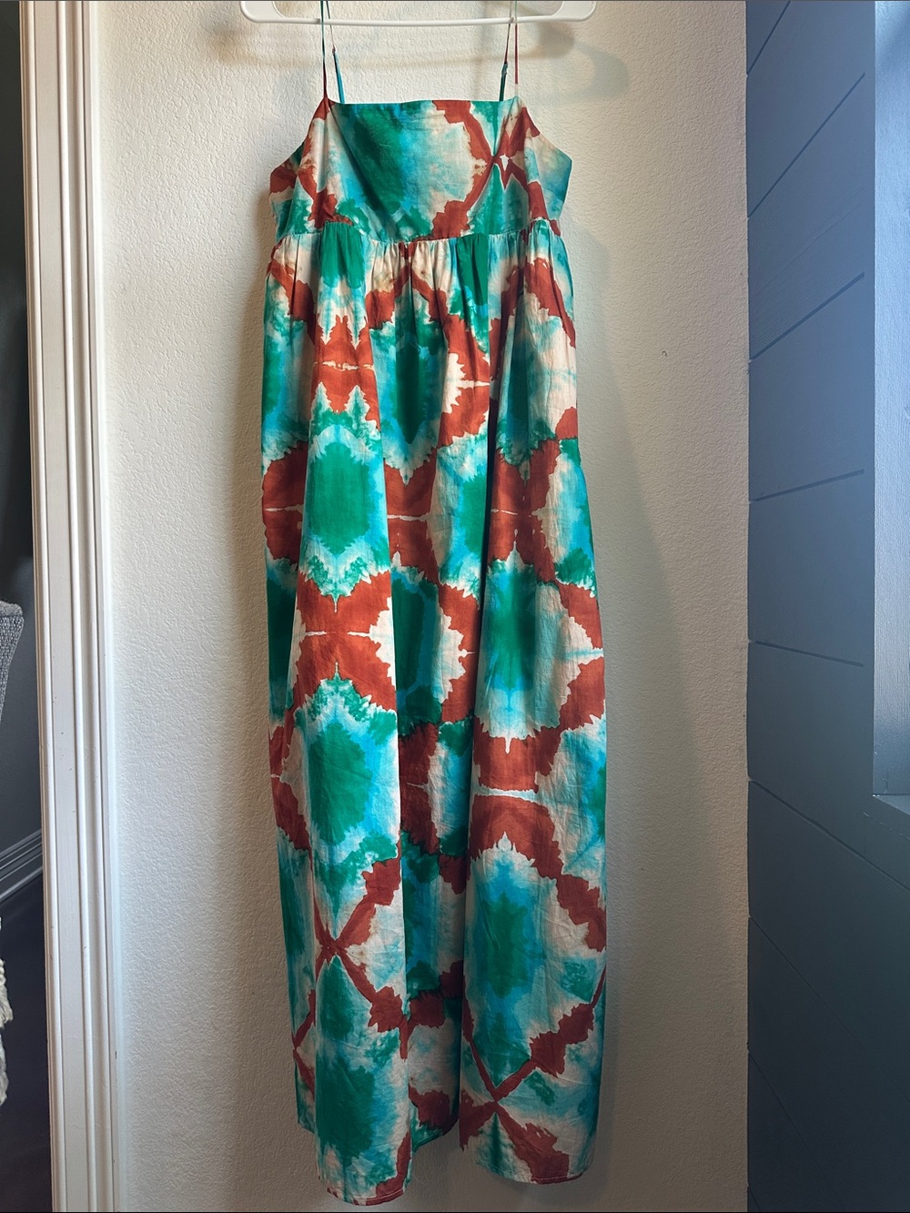 Rails Maxi Sundress in Teal & Rust